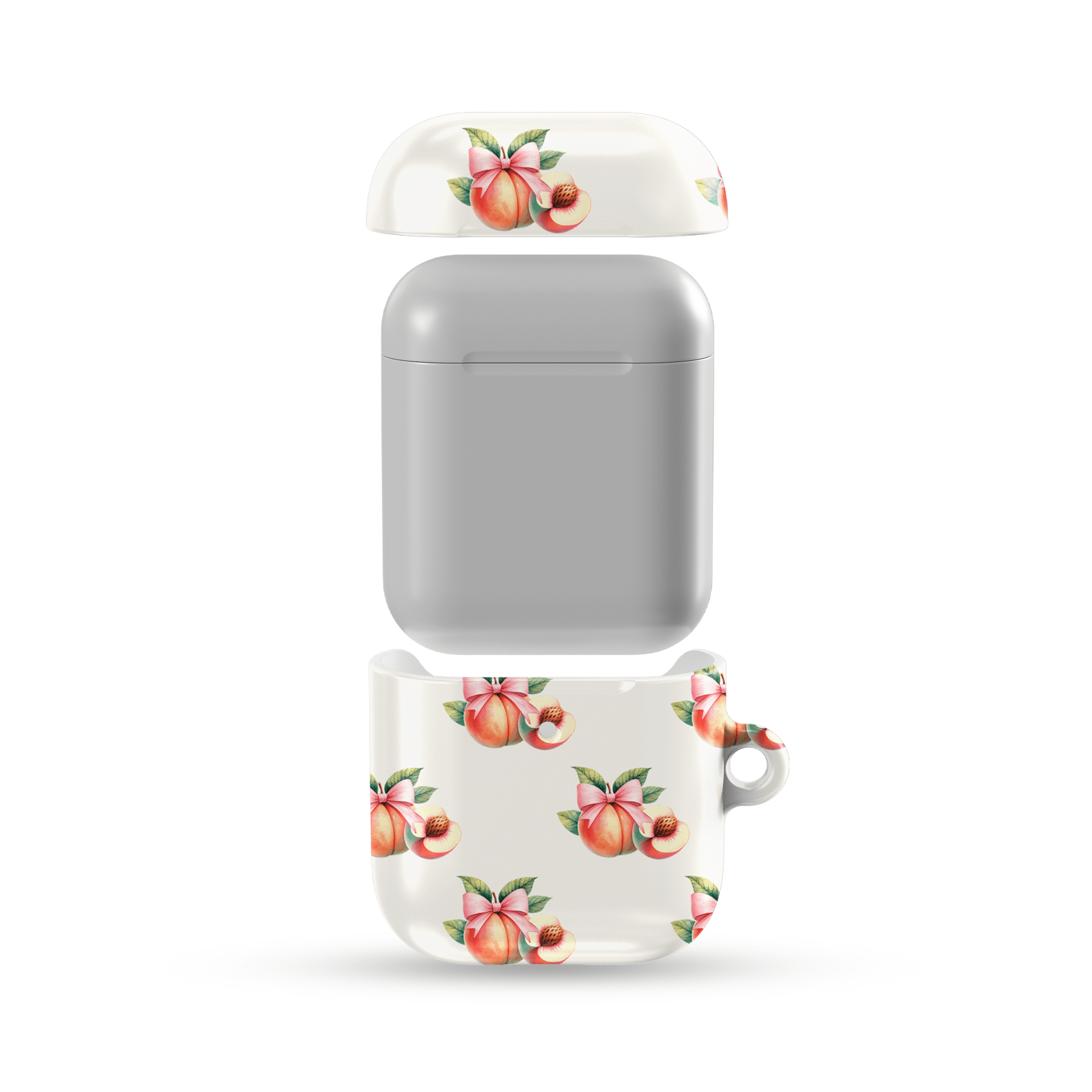 Peachy Charm | Protective Apple AirPods Tough Case - Case & Charm