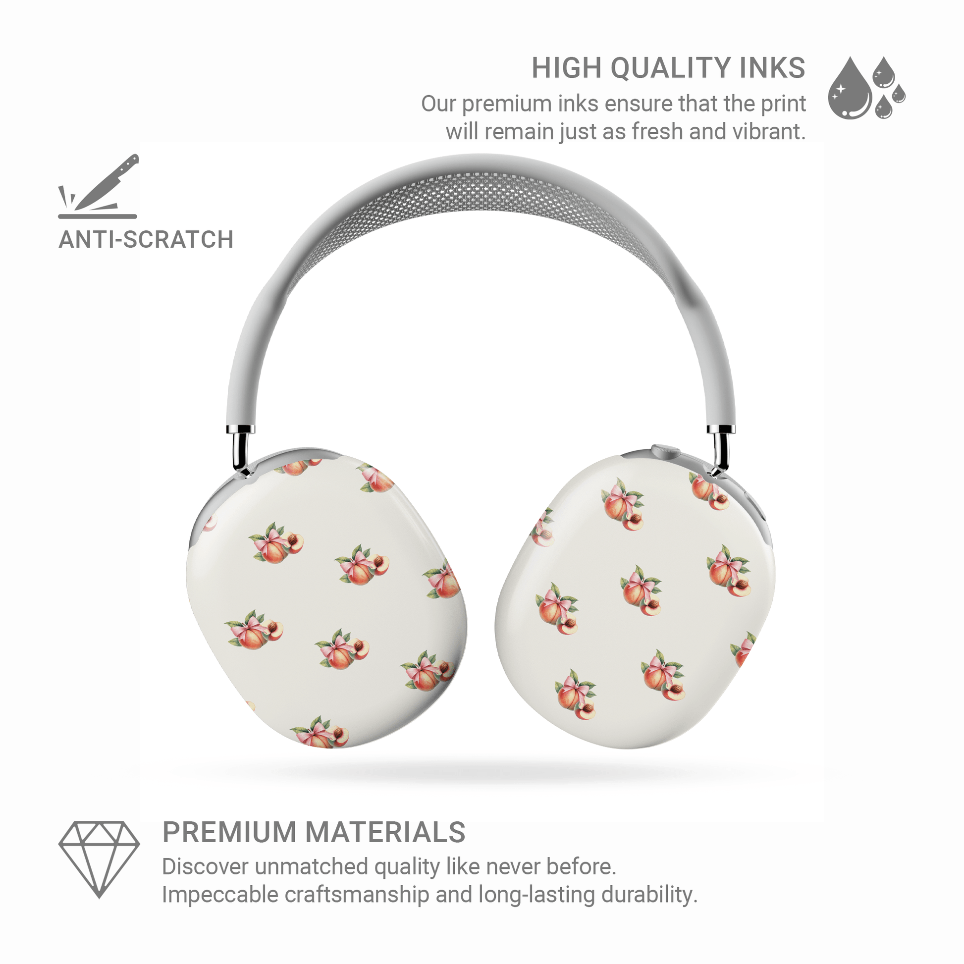 Peachy Charm | Protective Apple AirPods Max Tough Case - Case & Charm