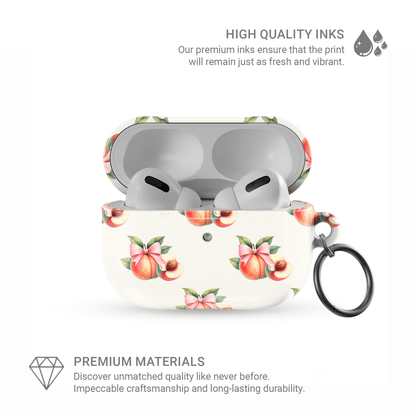 Peachy Charm | Protective Apple AirPods Tough Case - Case & Charm
