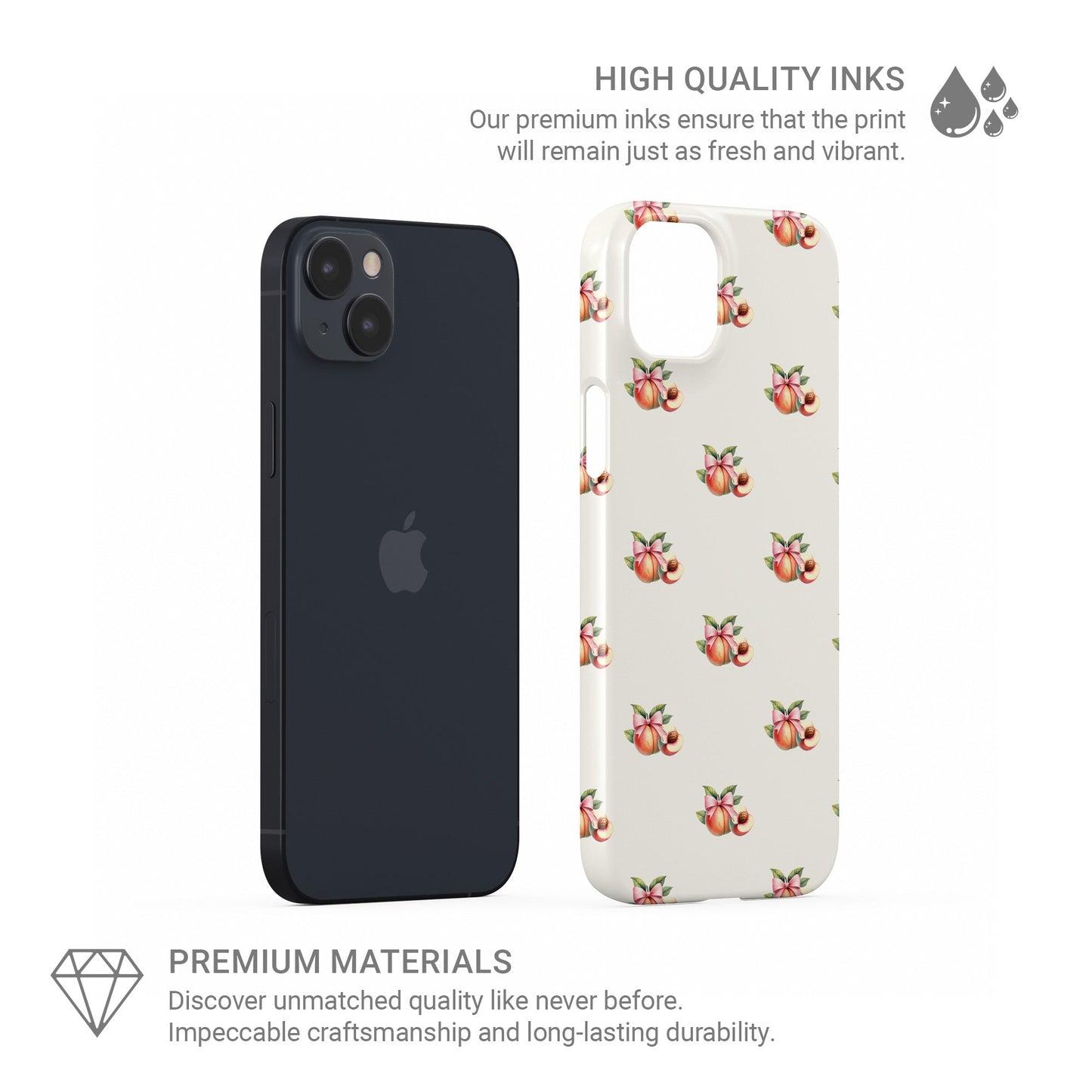 Case and Charm Peach fruit snap protective phone case