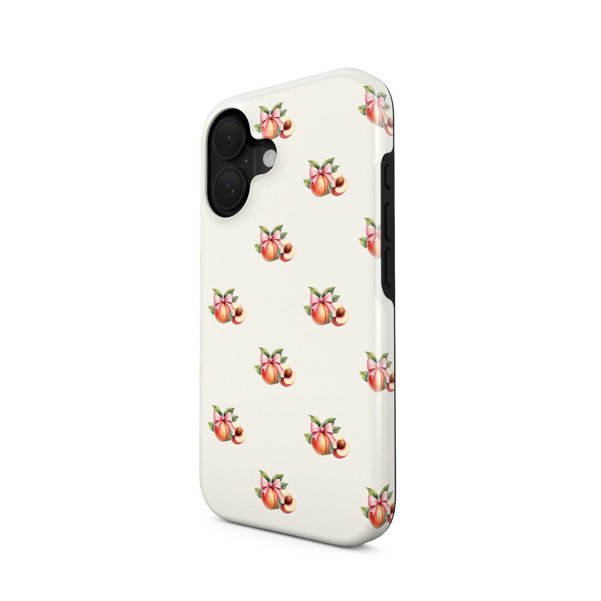 Case and Charm Peach fruit tough protective phone case for iPhone, Samsung and Pixel