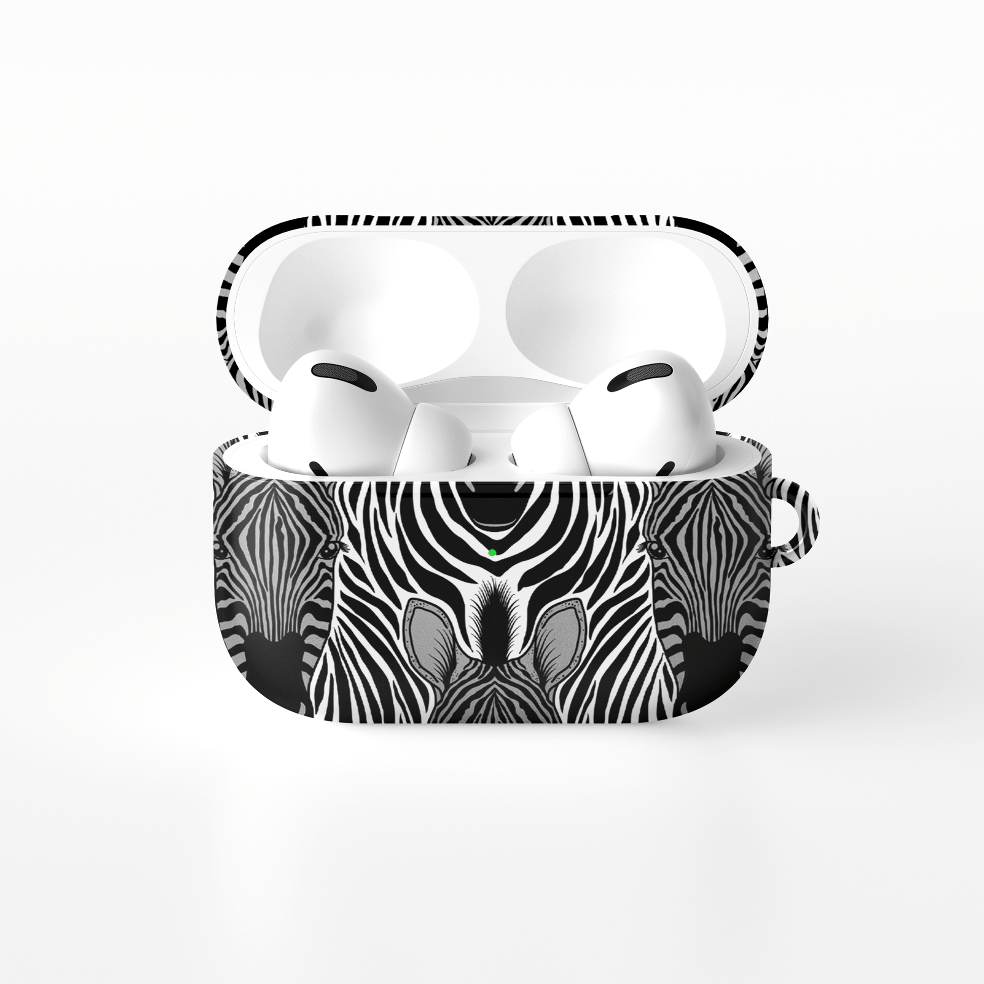 Case and Charm | Zebra Print Savanna Standoff Protective Apple AirPods Tough Case - Tech Accessories