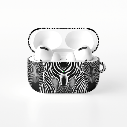 Case and Charm | Zebra Print Savanna Standoff Protective Apple AirPods Tough Case - Tech Accessories