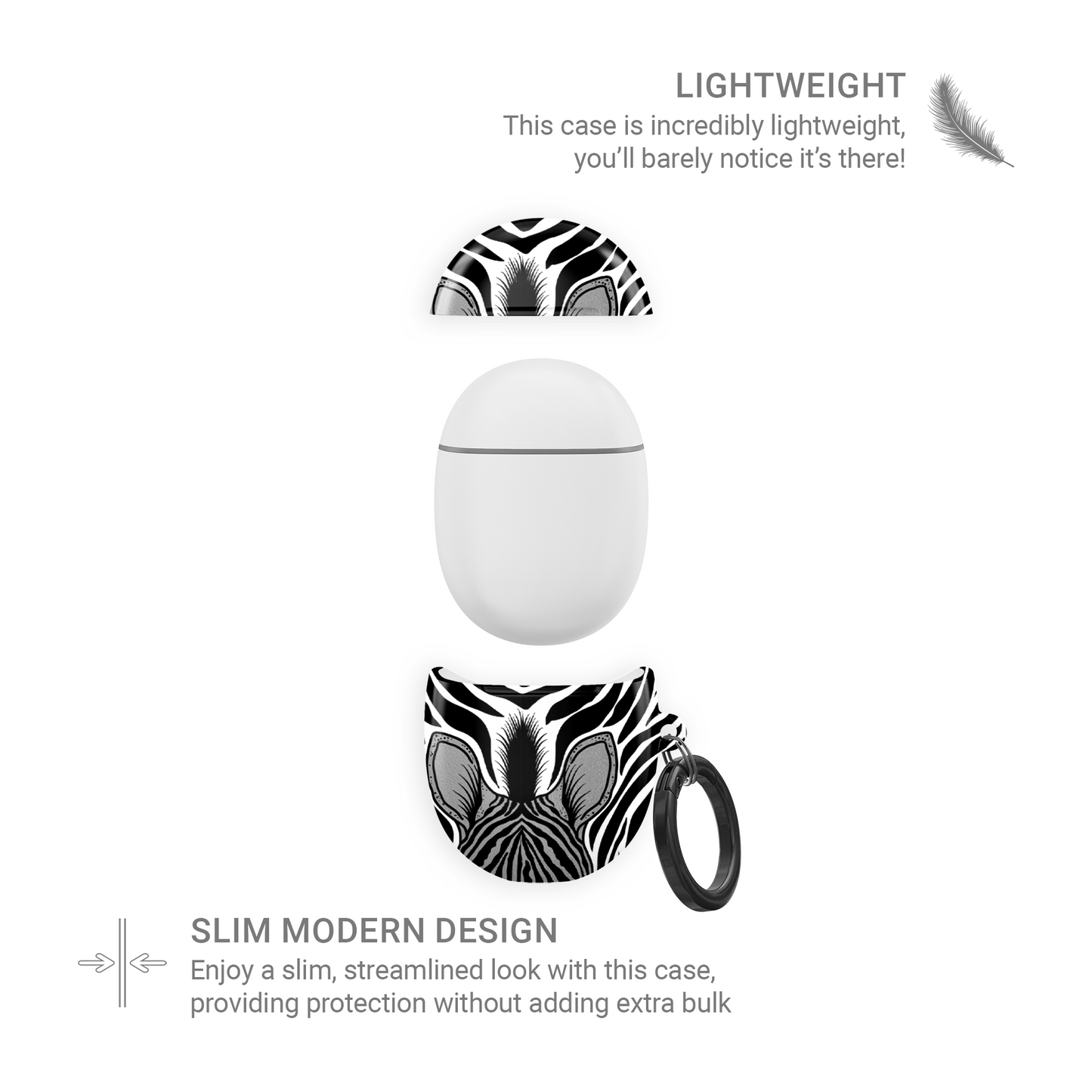 Case and Charm | Zebra Print Savanna Standoff Protective Google Pixel Buds Tough Case - Tech Accessories