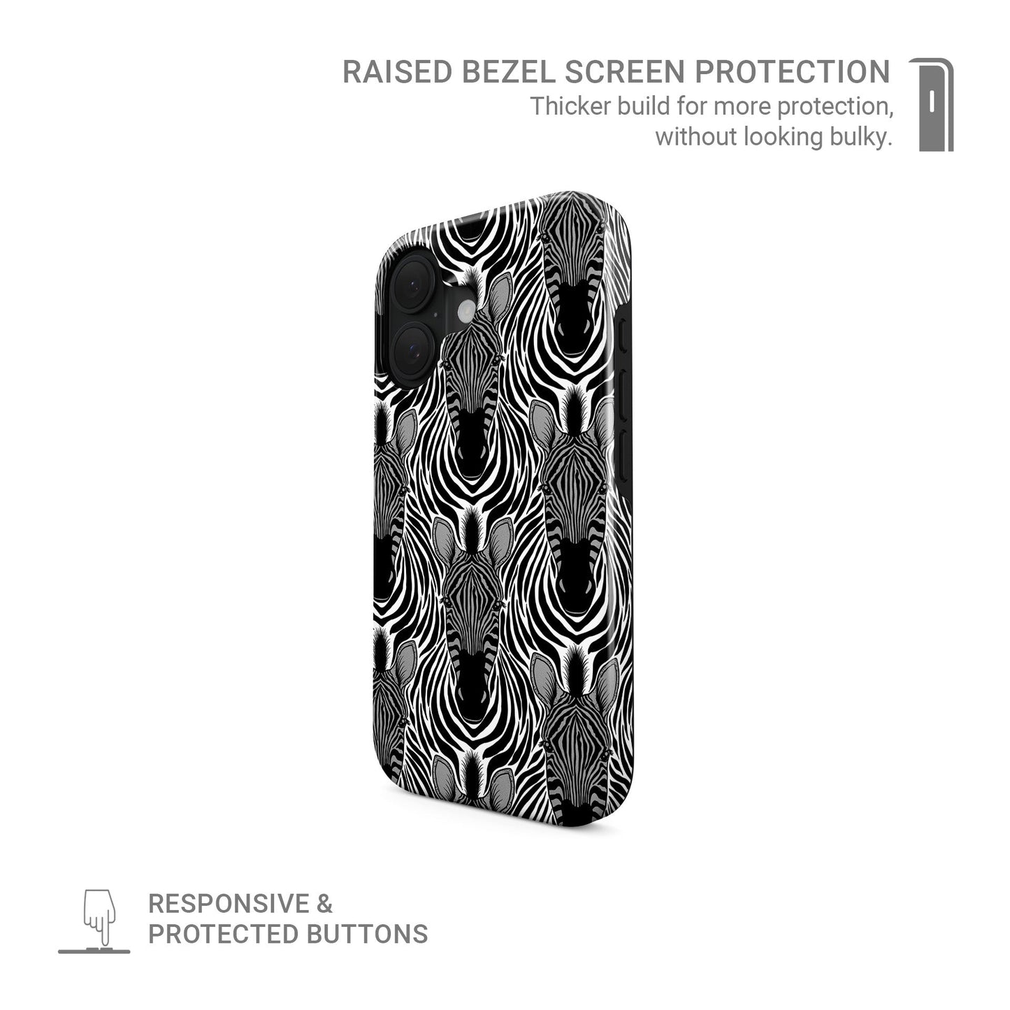 Zebra print MagSafe tough protective phone case