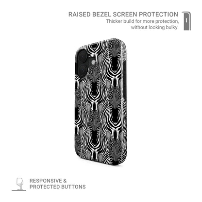 Zebra print MagSafe tough protective phone case