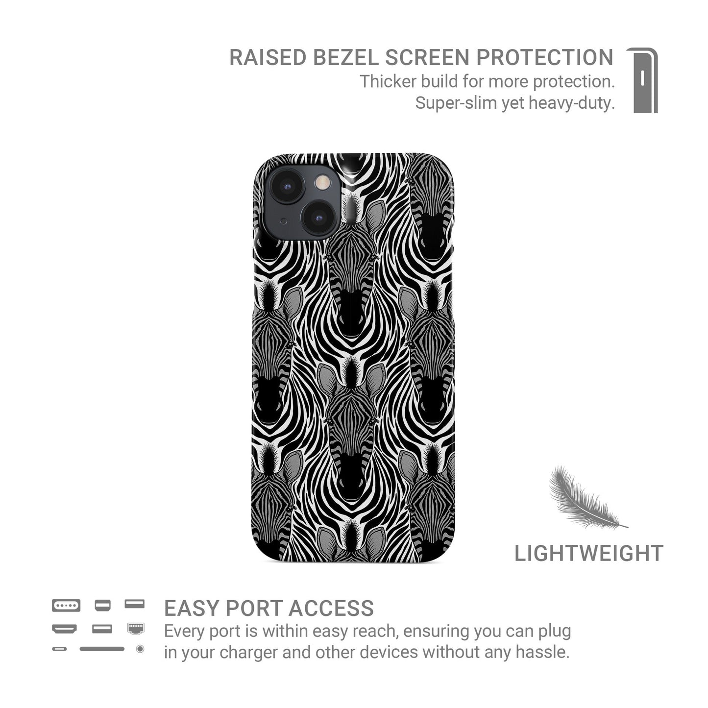 Zebra print protective phone case