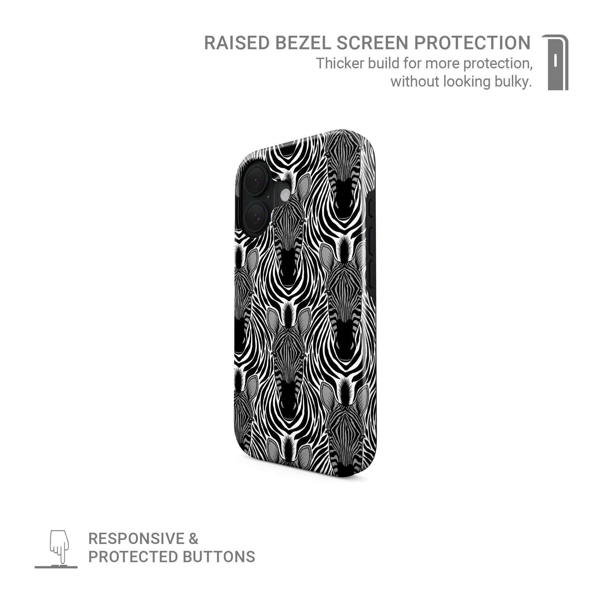 Snake print tough protective phone case for iPhone, Samsung and Pixel