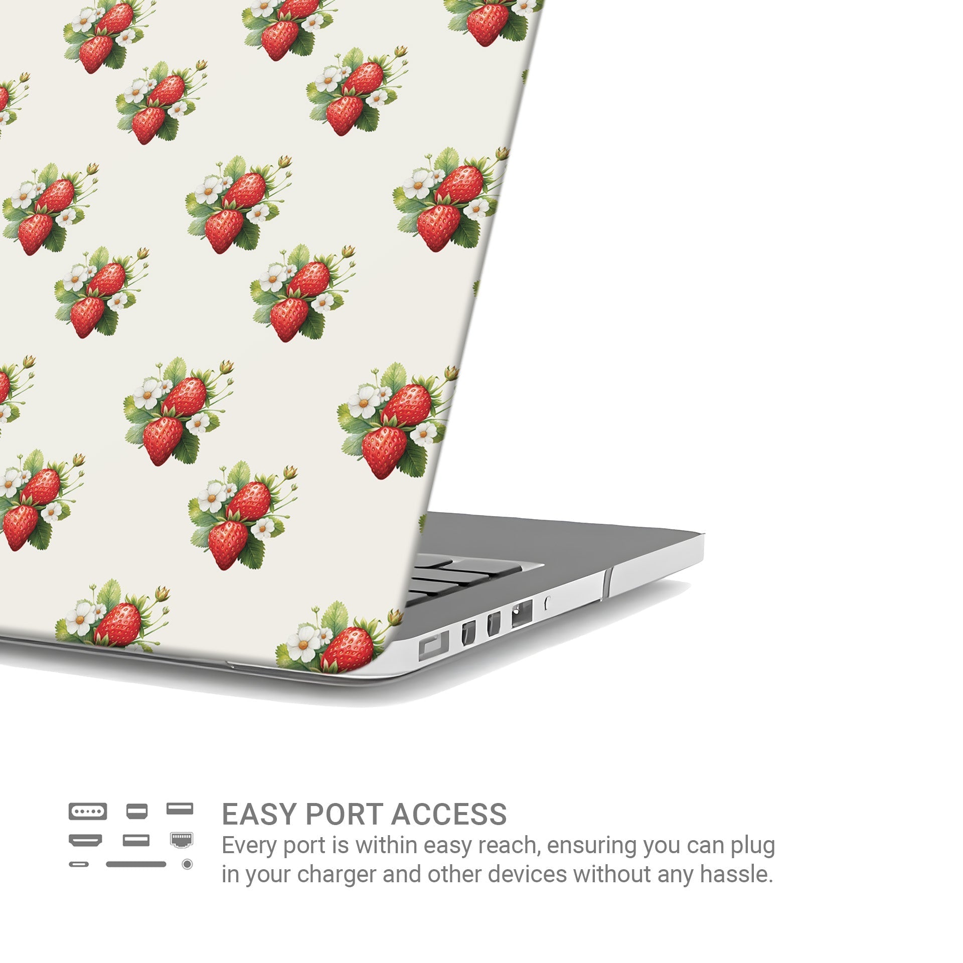Case and Charm Strawberry Bliss | Protective MacBook Case - Tech Accessories