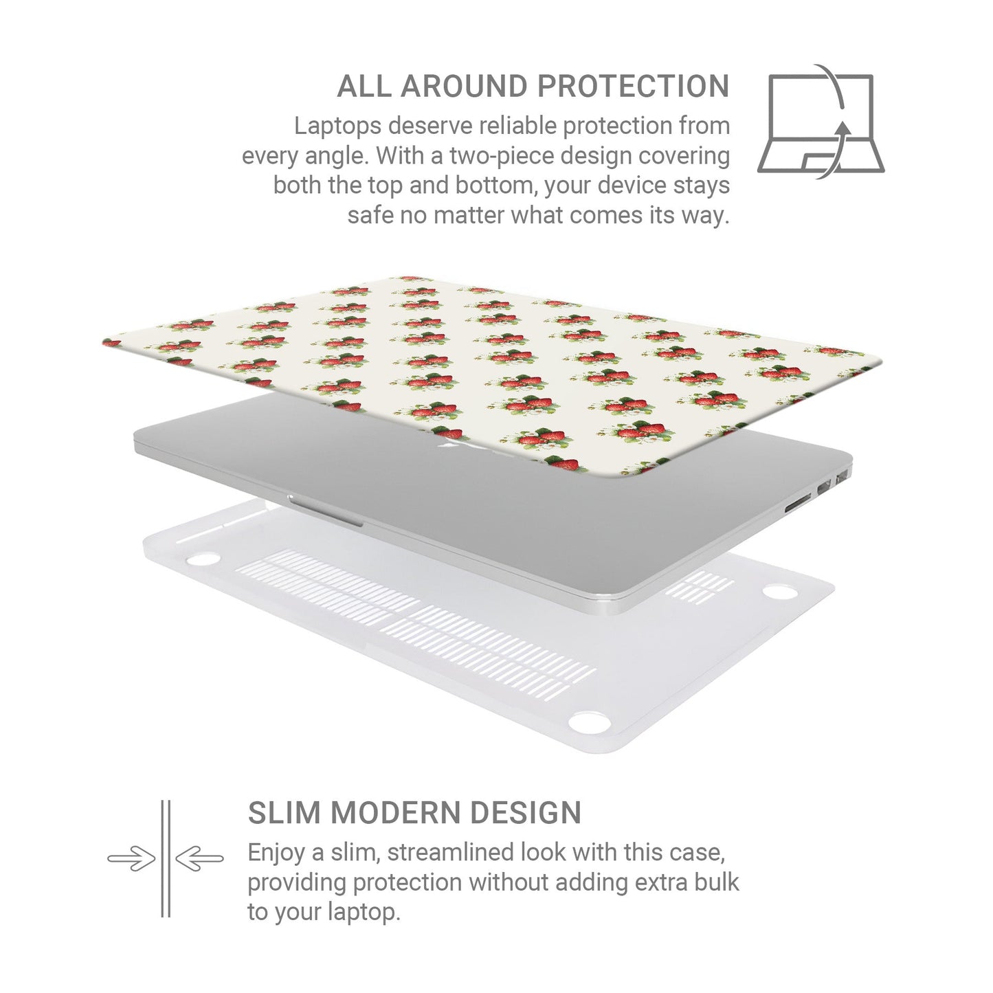 Case and Charm Strawberry Bliss | Protective MacBook Case - Tech Accessories