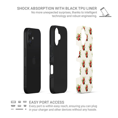 Case and Charm Strawberry tough protective phone case for iPhone, Samsung and Pixel