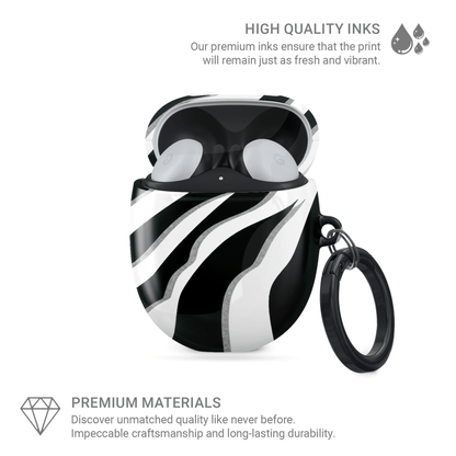 Case and Charm | Zebra Print Nocturnal Stride Protective Samsung Buds Tough Case - Tech Accessories