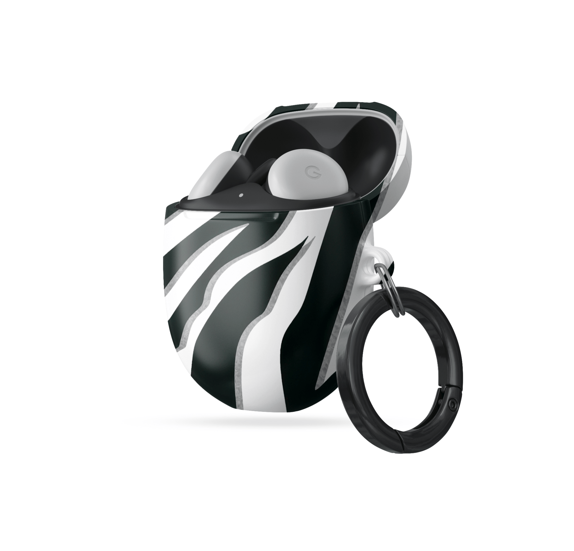 Case and Charm | Zebra Print Nocturnal Stride Protective Samsung Buds Tough Case - Tech Accessories