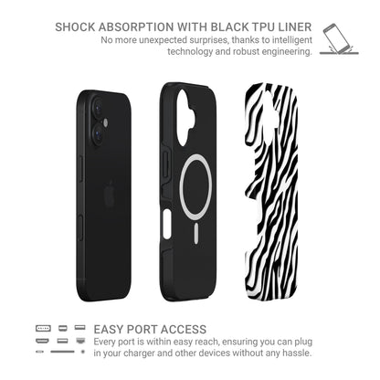 Zebra print MagSafe tough protective phone case