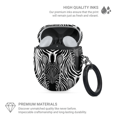 Case and Charm | Zebra Print Savanna Standoff Protective Google Pixel Buds Tough Case - Tech Accessories