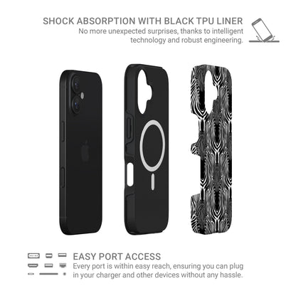 Zebra print MagSafe tough protective phone case