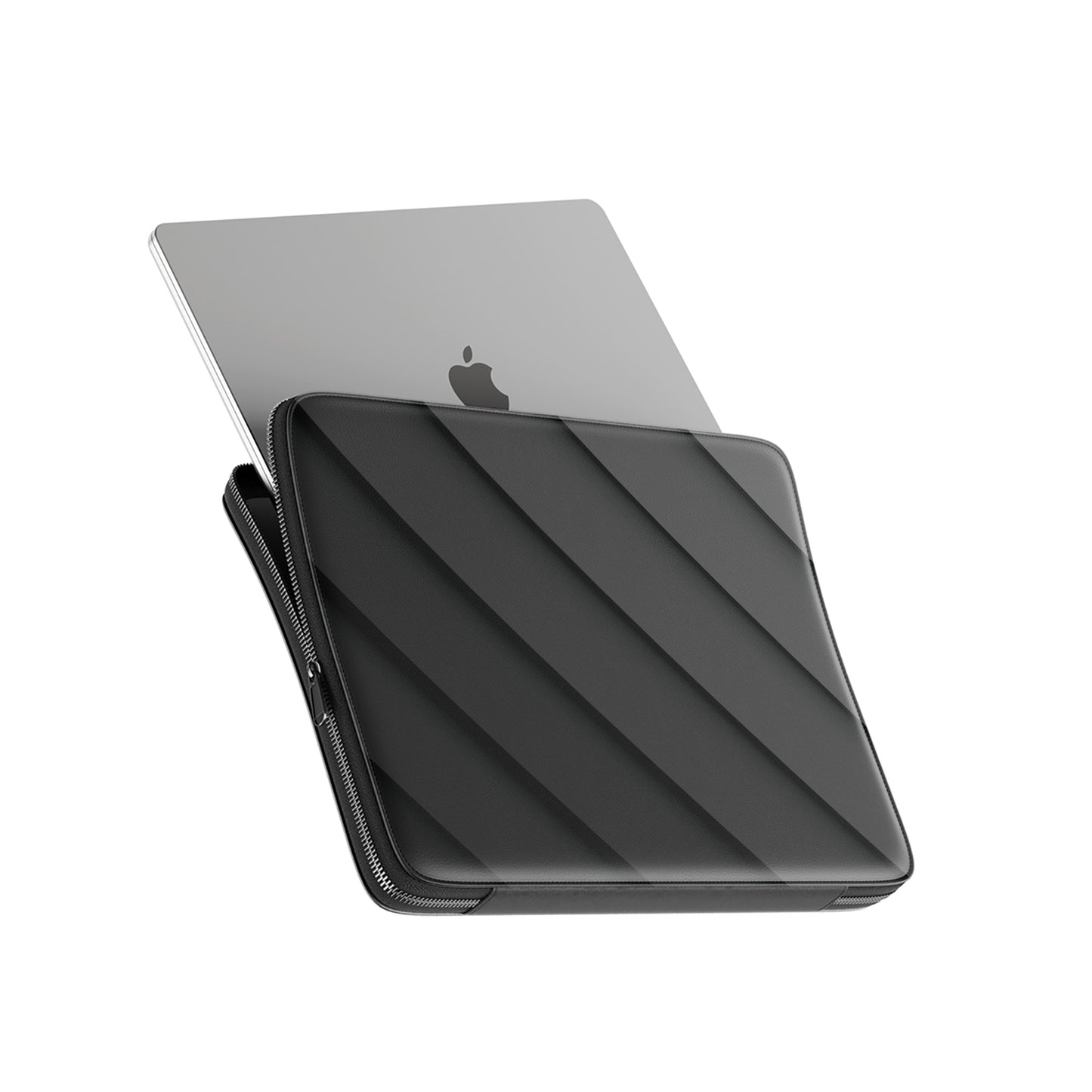 Midnight Panels MacBook case with dark diagonal panel design and slim padded laptop sleeve finish