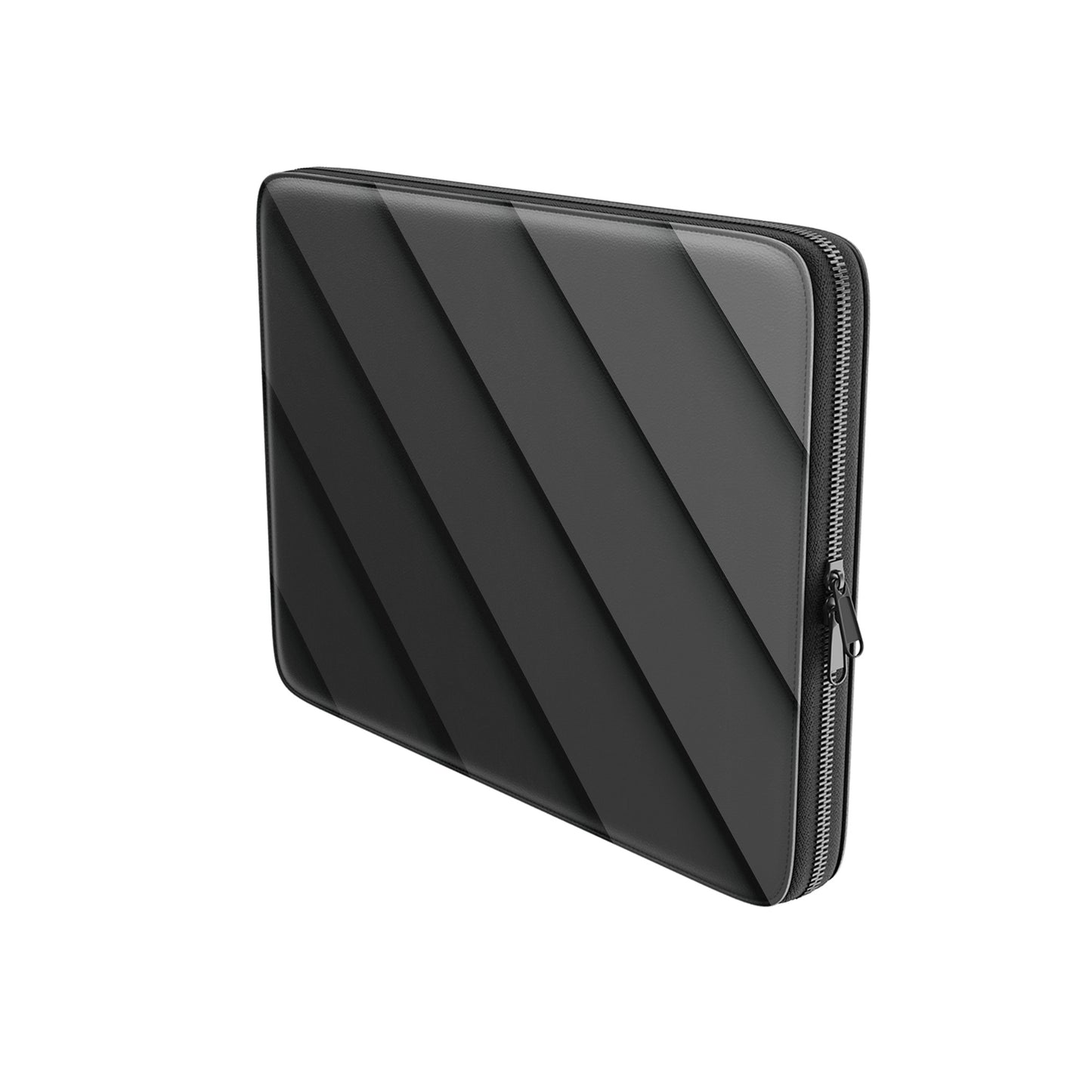 Midnight Panels MacBook case with dark diagonal panel design and slim padded laptop sleeve finish