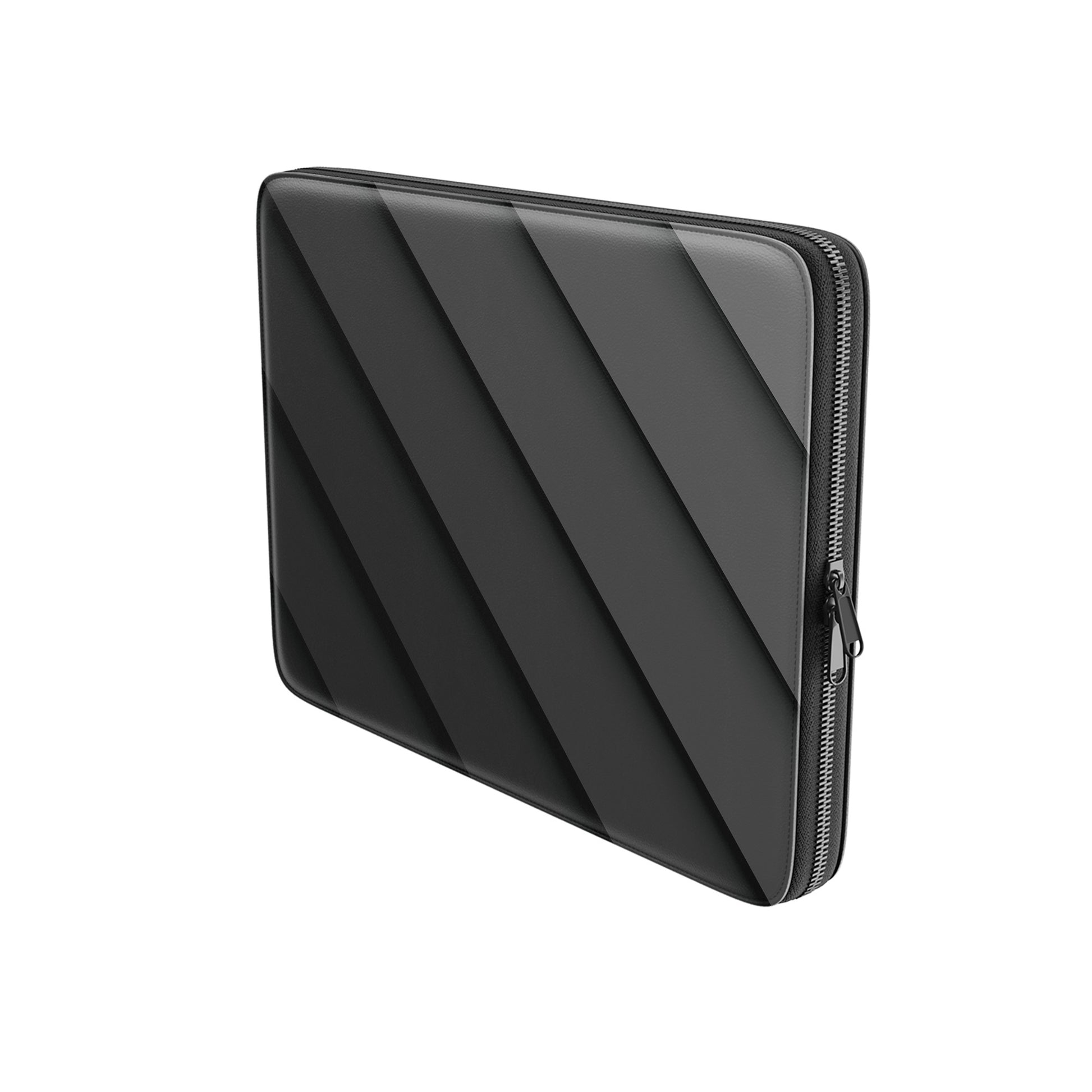 Midnight Panels MacBook case with dark diagonal panel design and slim padded laptop sleeve finish