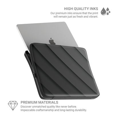 Midnight Panels MacBook case with dark diagonal panel design and slim padded laptop sleeve finish