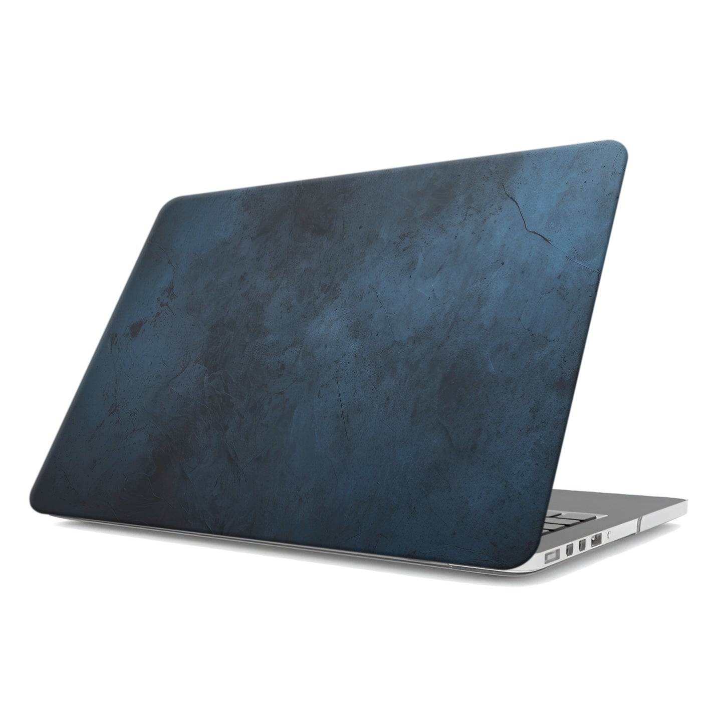 Midnight Smoke MacBook case with dark blue stone texture and slim matte hard shell design
