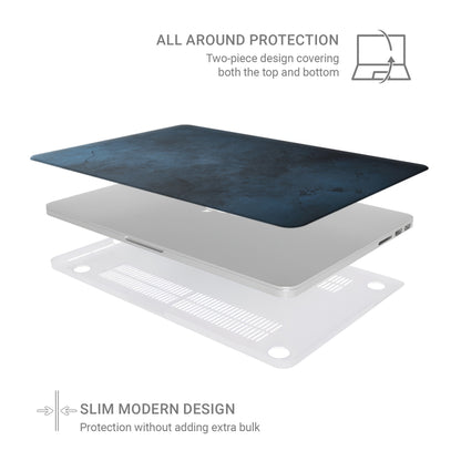 Midnight Smoke MacBook case with dark blue stone texture and slim matte hard shell design