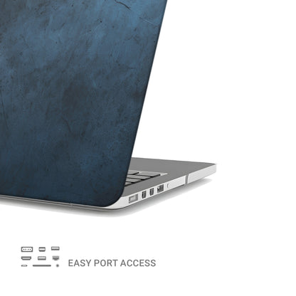 Midnight Smoke MacBook case with dark blue stone texture and slim matte hard shell design