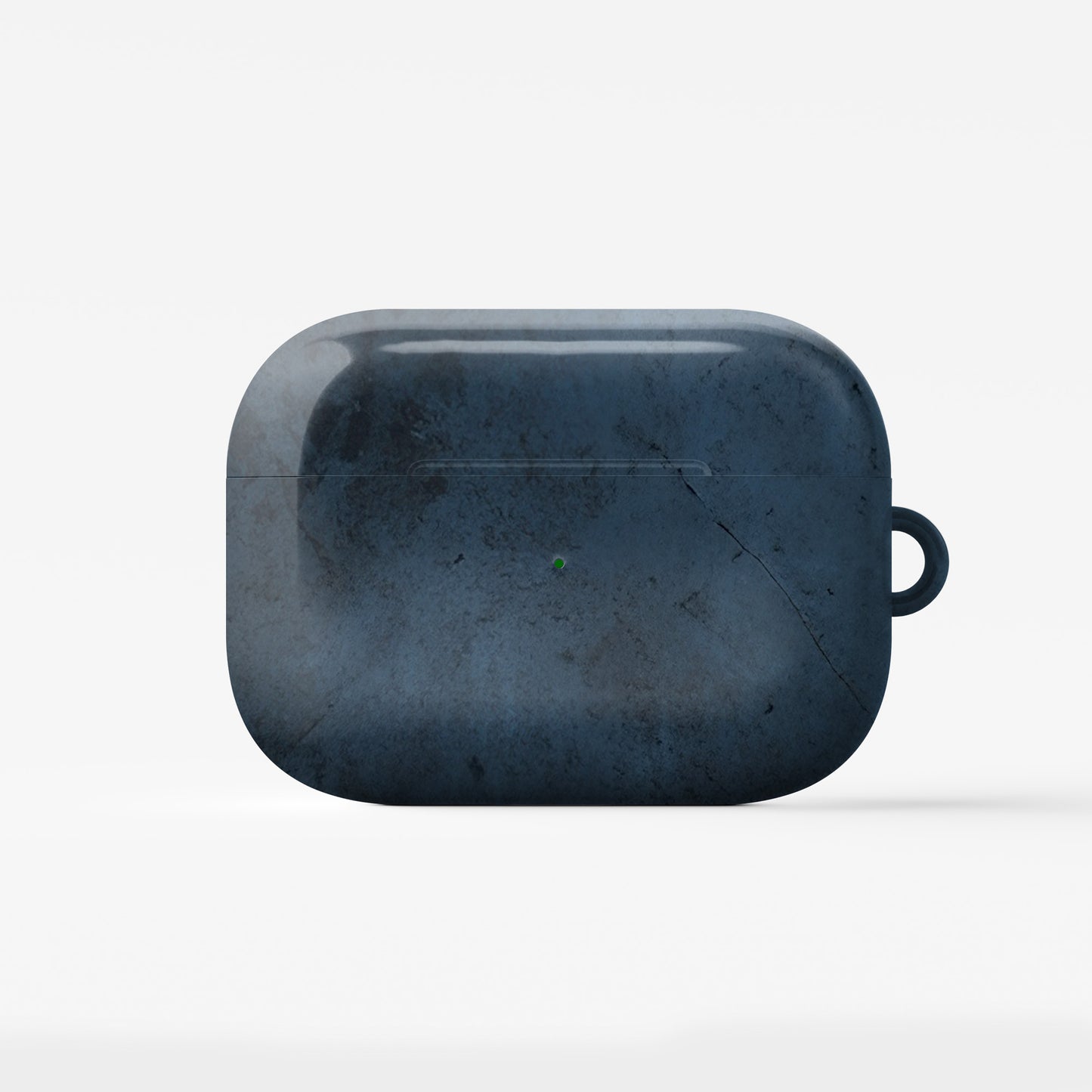 Midnight Smoke AirPods tough case with dark blue smoky texture and glossy hard shell finish