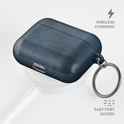 Midnight Smoke AirPods tough case with dark blue smoky texture and glossy hard shell finish
