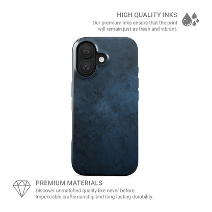 Moody blue smoky textured MagSafe tough phone case with glossy finish and dual layer protection