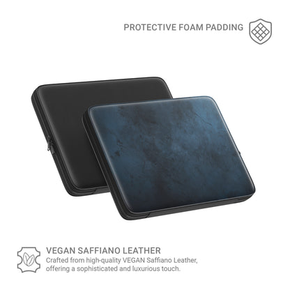 Midnight Smoke laptop case with dark blue smoky texture and slim padded sleeve design for everyday laptop protection