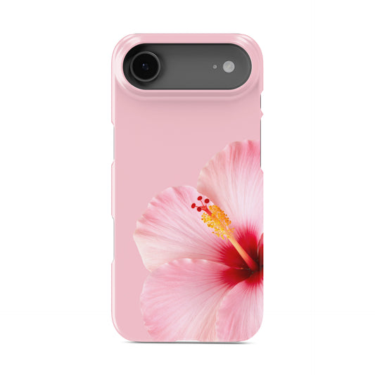 Pink hibiscus flower Snap Phone Case design with a soft pink background, tropical floral petals and a feminine glossy phone case style.