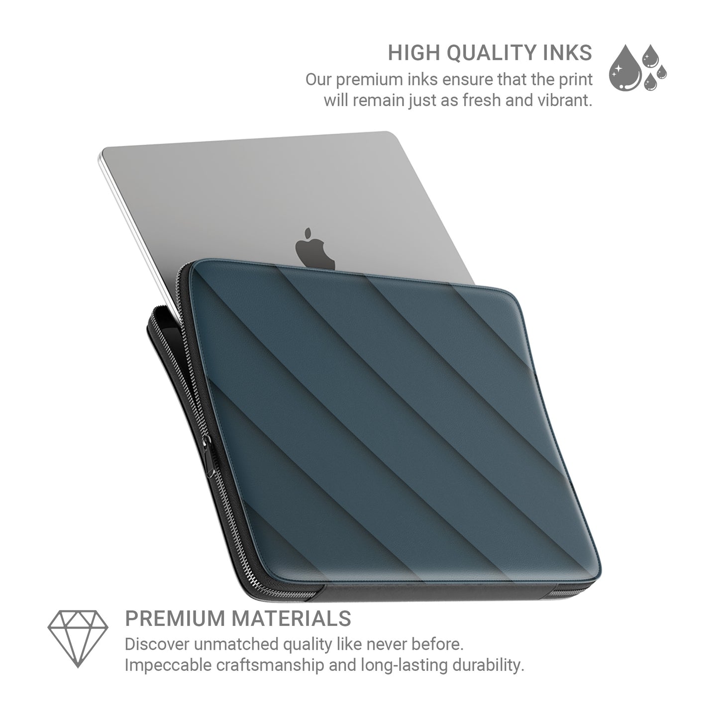 Shadowline Panels MacBook case featuring deep blue diagonal layered design with a clean modern finish