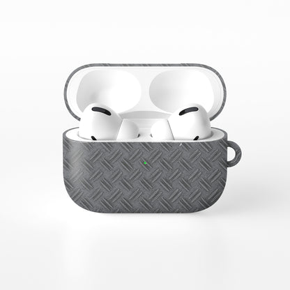 Titan Treadwork AirPods tough case with grey tread plate print and glossy finish