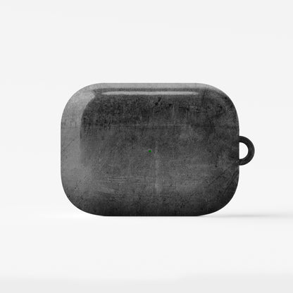 Urban Slate AirPods tough case with grey concrete texture and glossy hard shell finish