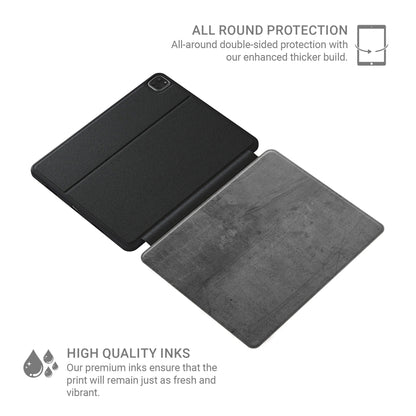 Urban Slate Apple iPad case with concrete style texture, vegan leather finish and Apple Pencil holder