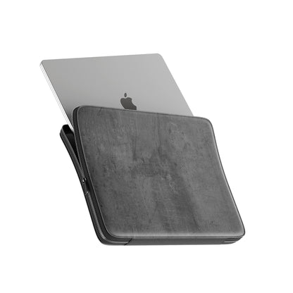 Urban Slate laptop case with grey concrete-style texture and slim padded sleeve design for everyday laptop protection