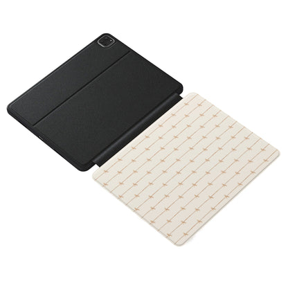 Durable iPad case with chic ribbon bow artwork and pencil holder slot