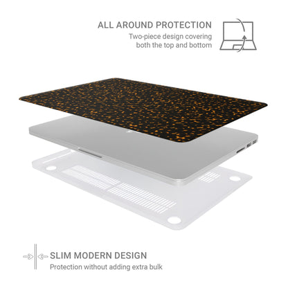Amber Eclipse MacBook Case in matte tortoiseshell brown design – slim protective laptop cover from Case & Charm.
