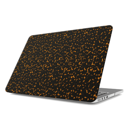 Amber Eclipse MacBook Case in matte tortoiseshell brown design – slim protective laptop cover from Case & Charm.