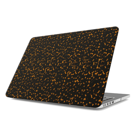Amber Eclipse MacBook Case in matte tortoiseshell brown design – slim protective laptop cover from Case & Charm.
