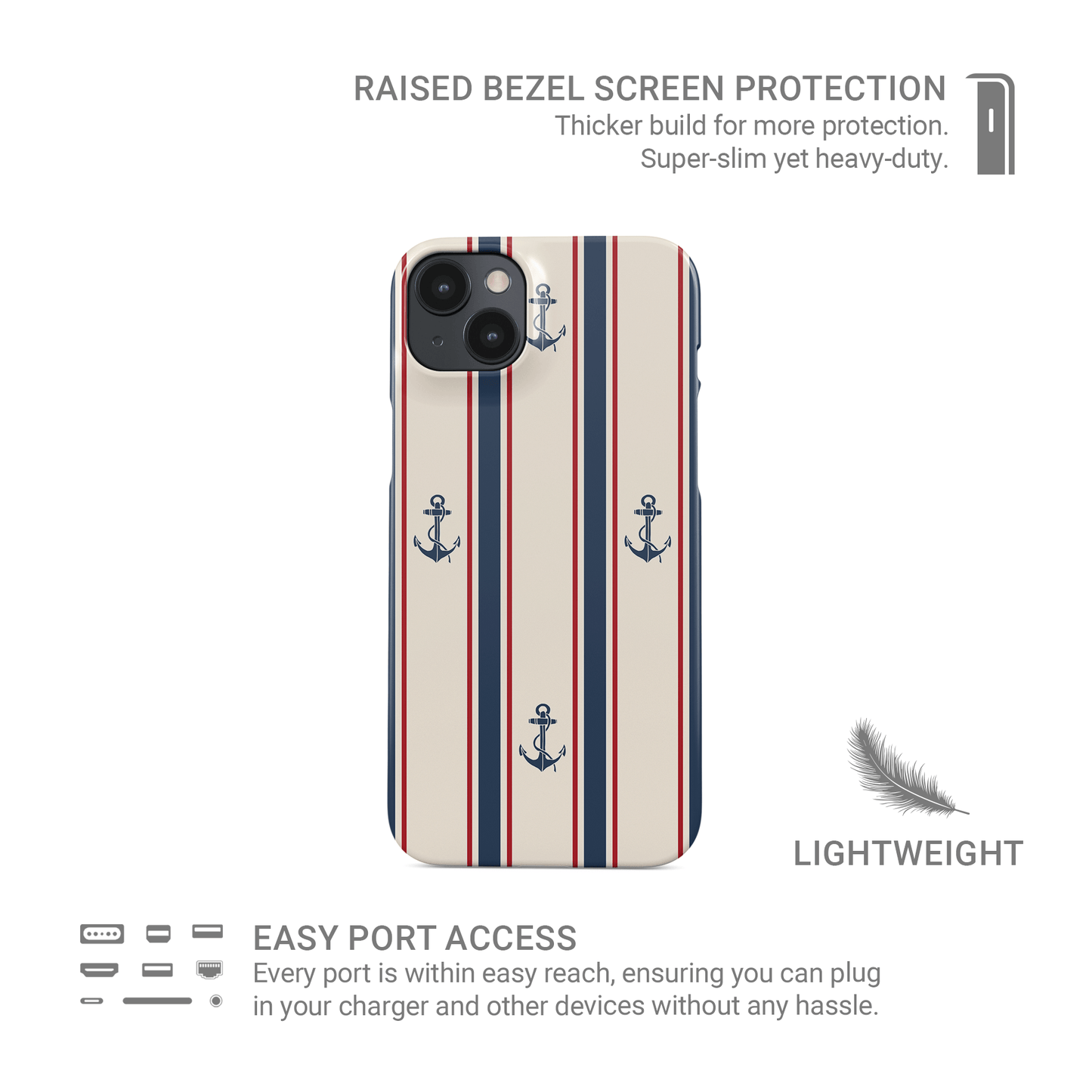 Anchor‑Watch Lines | Snap Phone Case - Case & Charm