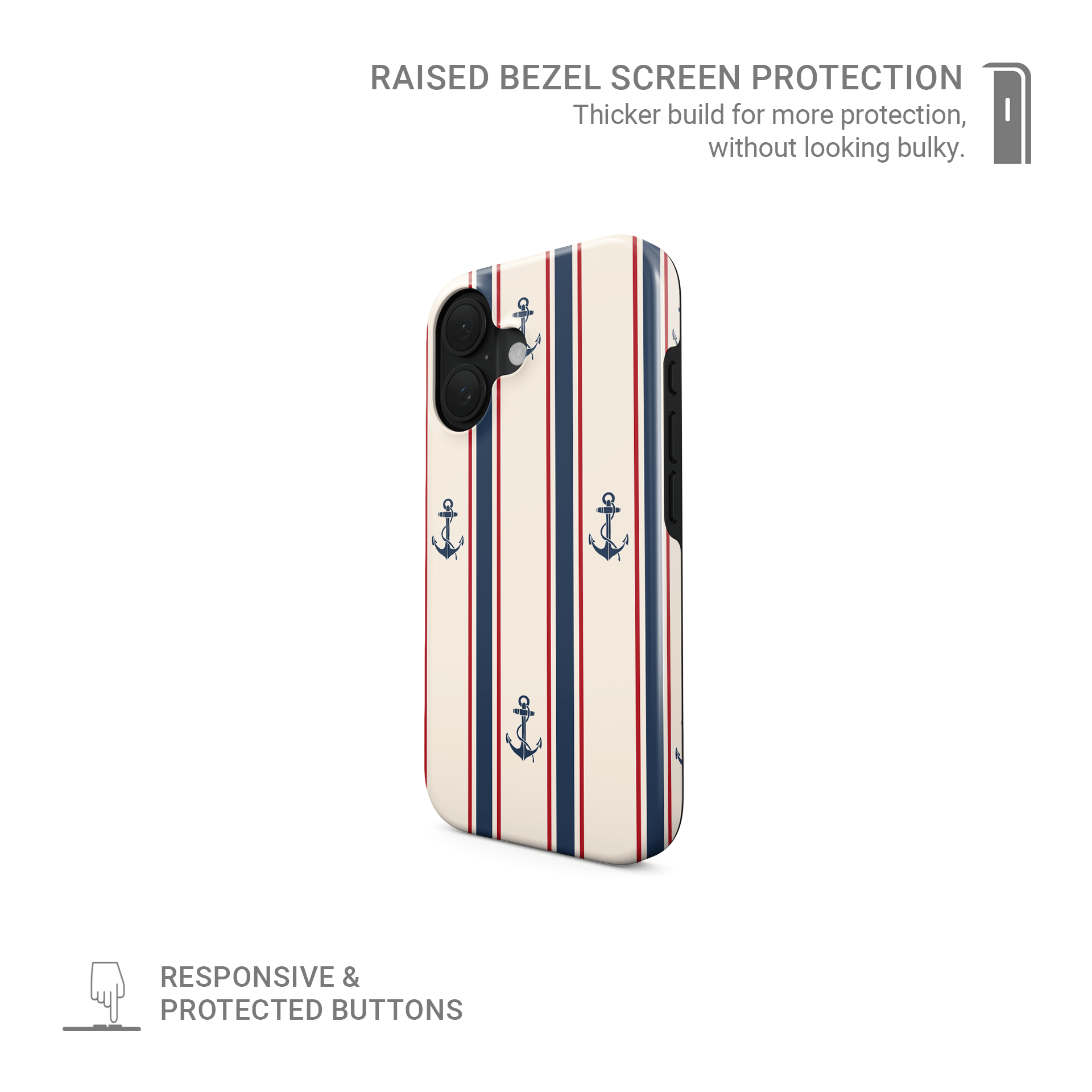 Anchor‑Watch Lines | Tough Phone Case - Case & Charm