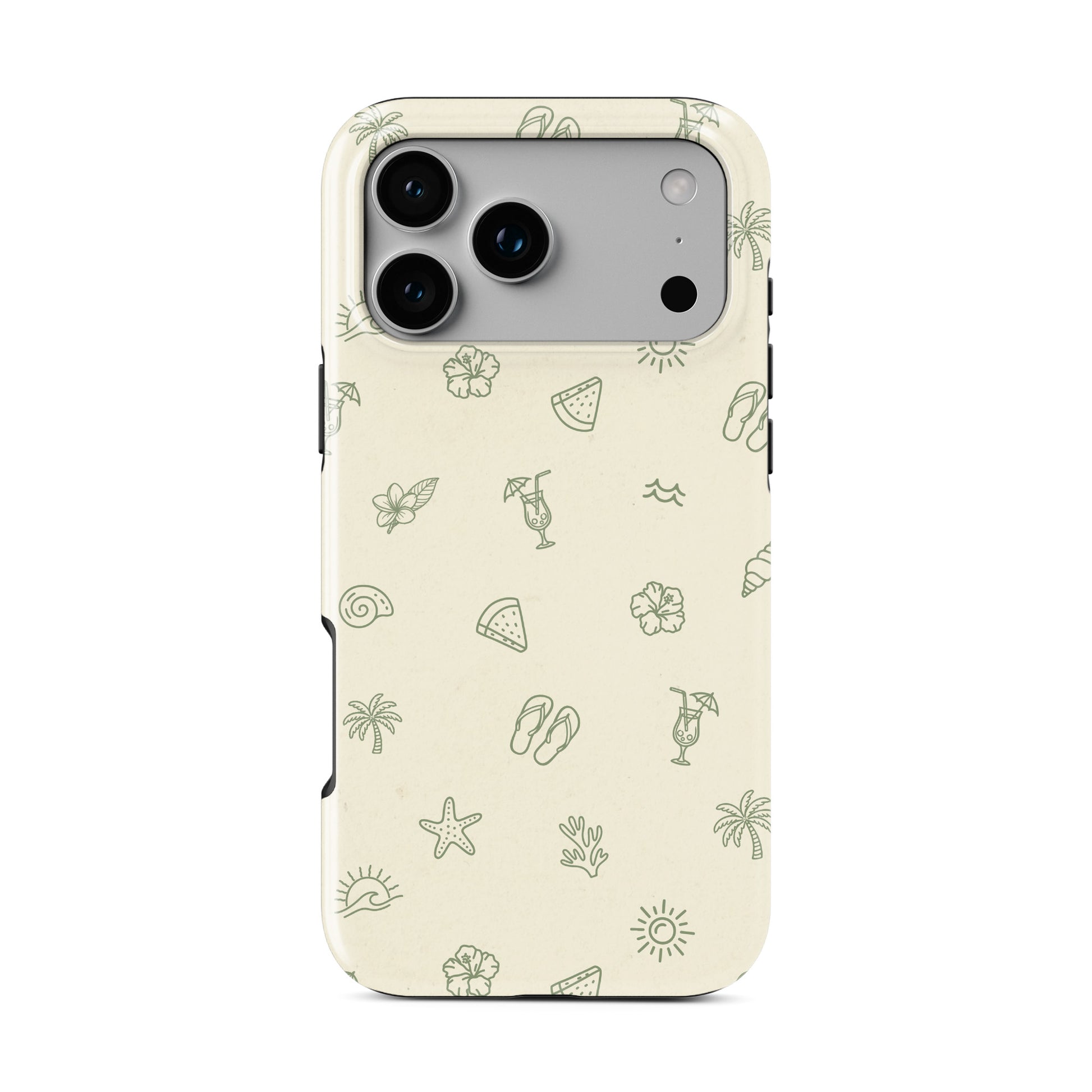 beach aesthetic phone case with tropical icons magsafe tough iphone case