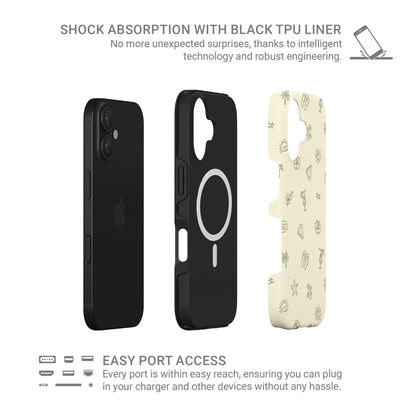 beach aesthetic phone case with tropical icons magsafe tough iphone case