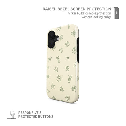 beach aesthetic phone case with tropical icons magsafe tough iphone case