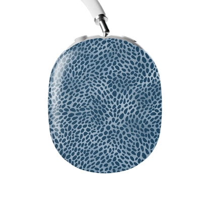 Poppy Blue AirPods Max Covers with deep blue animal spots scattered over powder blue from the Wild Atelier collection.