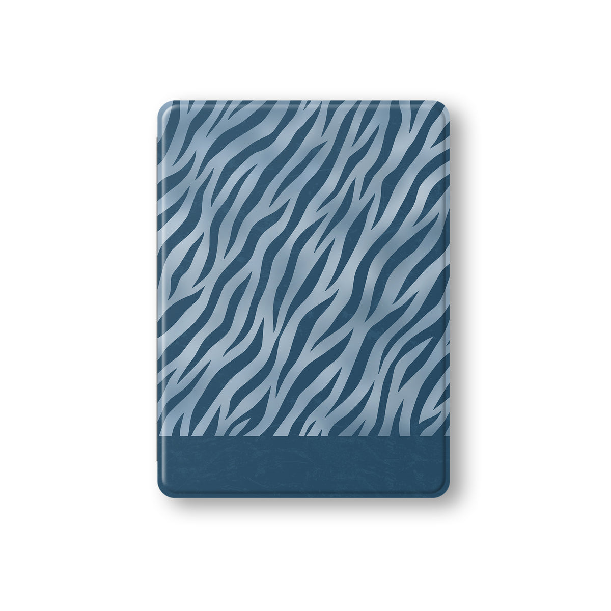 Skylark Canter iPad Folio Case with deep blue zebra stripes on powder blue from the Wild Atelier collection.