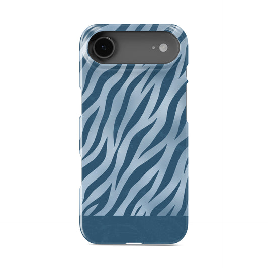 Skylark Canter Snap Phone Case with deep blue zebra stripes on powder blue from the Wild Atelier collection.
