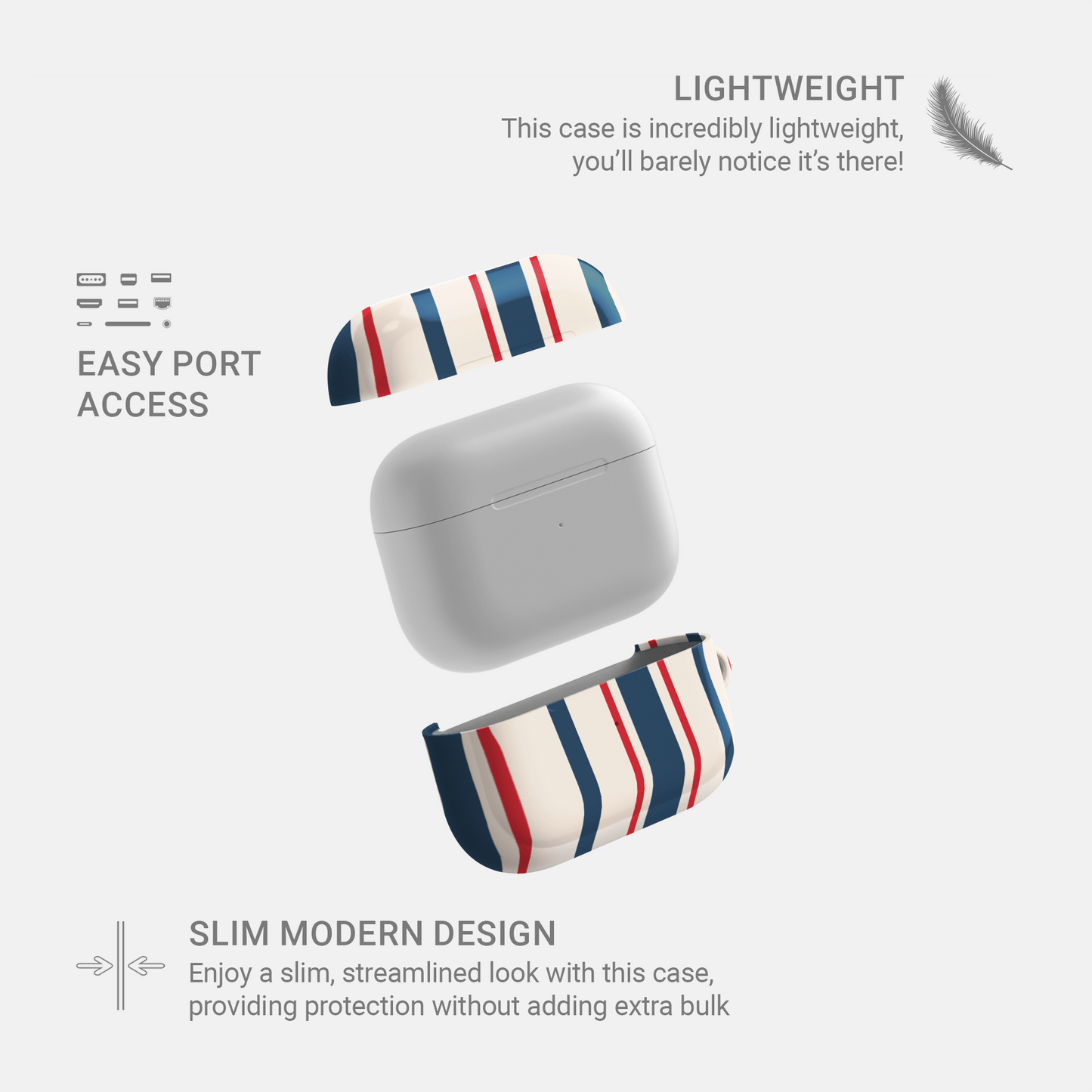 Bosun’s Pinstripe | Apple AirPods Tough Case - Case & Charm